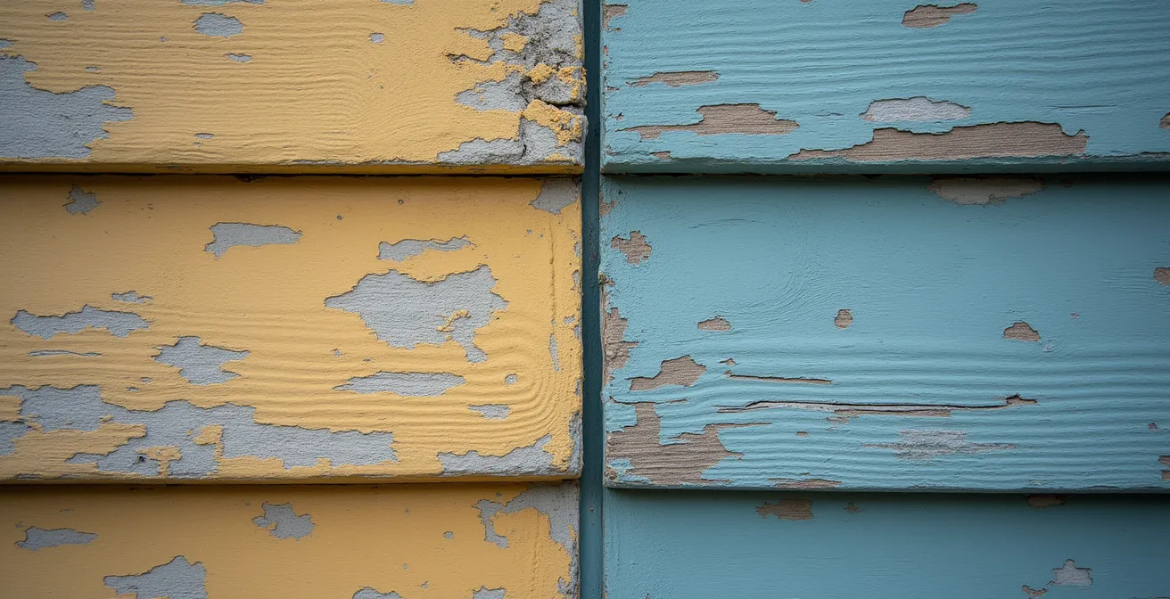 Détail architectural d'une façade victorienne québécoise montrant différentes textures de revêtements