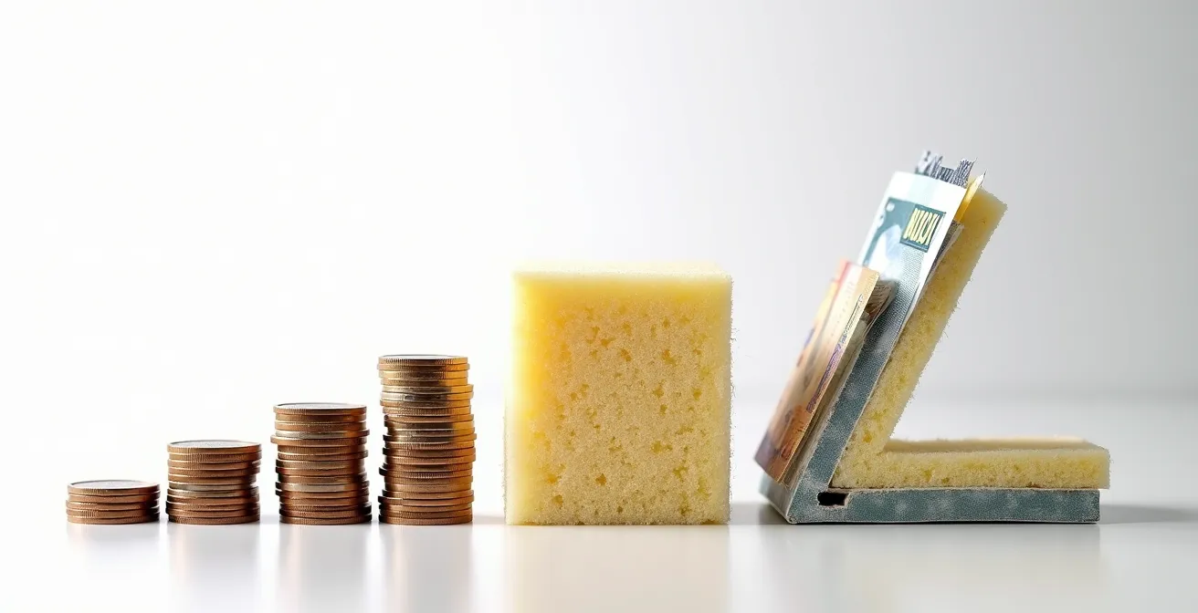 Graphique illustrant le retour sur investissement d'une enveloppe performante sur 10 ans